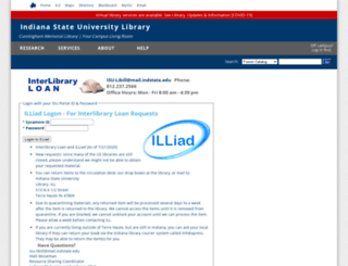 illiad.indstate.edu screenshot