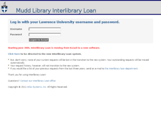 illiad.lawrence.edu screenshot
