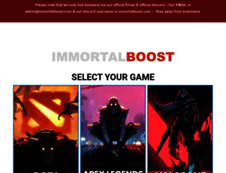 immortalboost.com screenshot