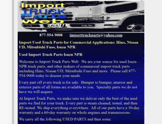 importtruckpartsweb.com screenshot