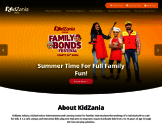 india.kidzania.com screenshot