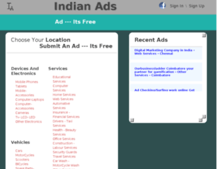 indianads.co.in screenshot