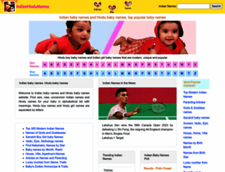 indianhindunames.com screenshot