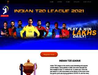 indiant20league.primecaptain.com screenshot