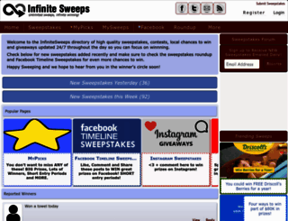 infinitesweeps.com screenshot