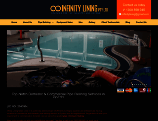 infinitylining.com.au screenshot