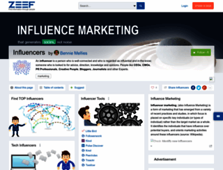 influencers.zeef.com screenshot