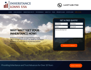 inheritanceloanadvances.com screenshot