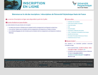 inscription.univ-valenciennes.fr screenshot