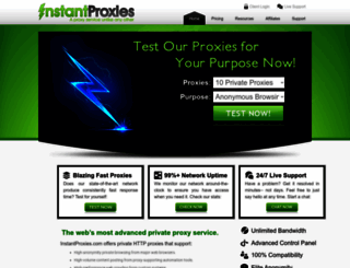 instantproxies.com screenshot