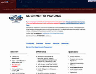 insurance.ky.gov screenshot