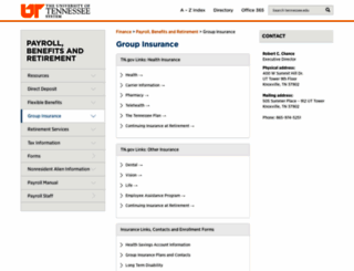 insurance.tennessee.edu screenshot
