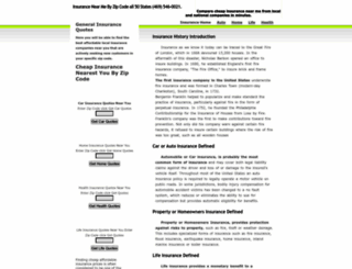 insurancezipcodesearch.com screenshot