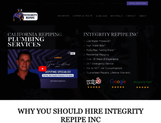 integrityrepipe.com screenshot