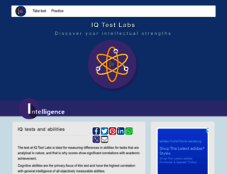 intelligencetest.com screenshot