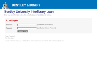 interlibraryloan.bentley.edu screenshot
