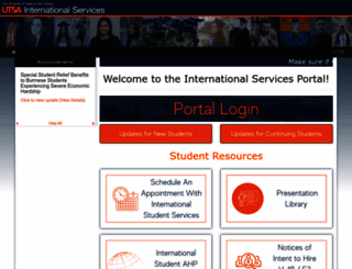 international.utsa.edu screenshot