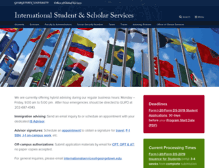 internationalservices.georgetown.edu screenshot