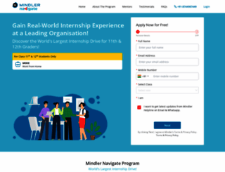 internship.mindler.com screenshot