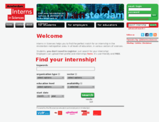 internsinsciences.nl screenshot