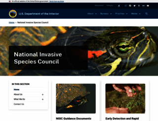 invasivespecies.gov screenshot