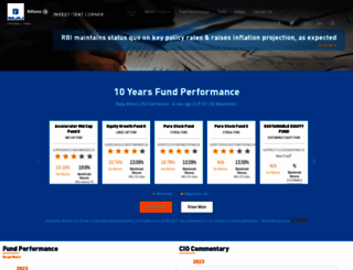 investmentcorner.bajajallianzlife.com screenshot