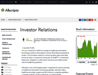investor.allscripts.com screenshot