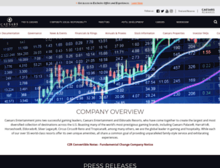 investor.caesars.com screenshot