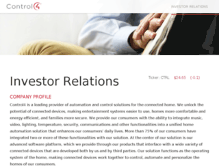 investor.control4.com screenshot