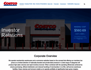 investor.costco.com screenshot