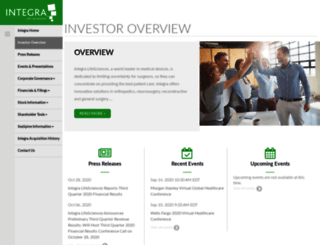 investor.integralife.com screenshot