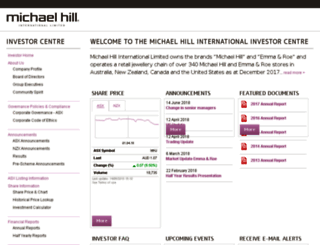 investor.michaelhill.com screenshot