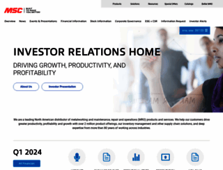 investor.mscdirect.com screenshot