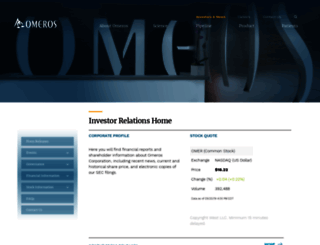 investor.omeros.com screenshot