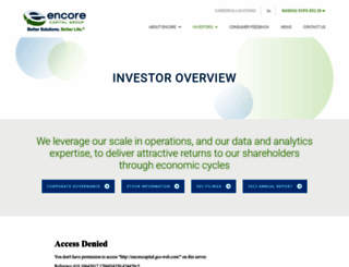 investors.encorecapital.com screenshot