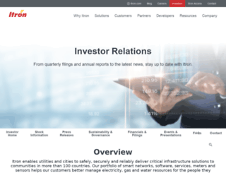 investors.itron.com screenshot