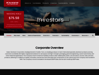 investors.kaiseraluminum.com screenshot