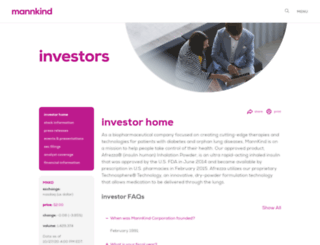 investors.mannkindcorp.com screenshot