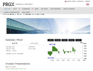 investors.prgx.com screenshot