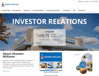 investors.valspar.com screenshot