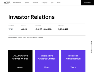investors.wix.com screenshot