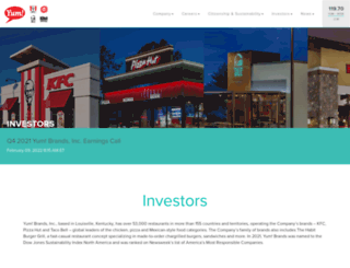 investors.yum.com screenshot