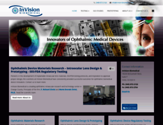 invisionbiomedical.com screenshot