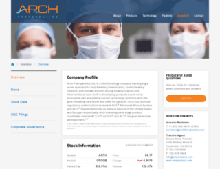 ir.archtherapeutics.com screenshot
