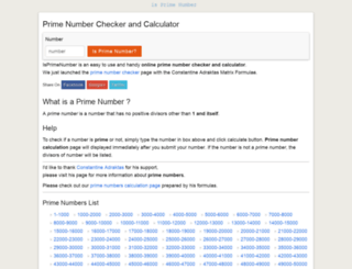 isprimenumber.com screenshot