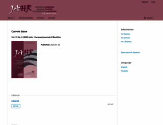 jahr-bioethics-journal.com screenshot
