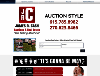 jamesrcashauctions.com screenshot