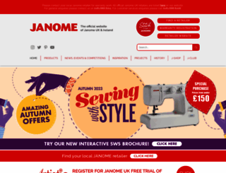 janome.co.uk screenshot