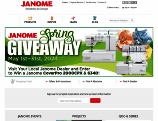 janome.com screenshot