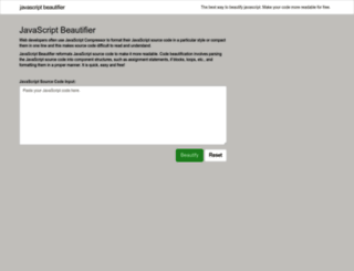 javascriptbeautifier.com screenshot